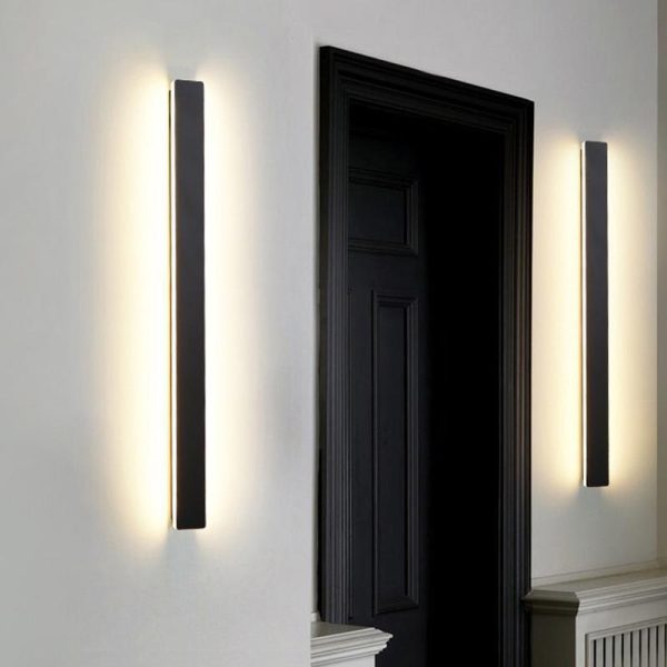 Waterproof Long Strip LED Wall Lamp Outdoor Wall Lights Black Porch Lights - Image 5