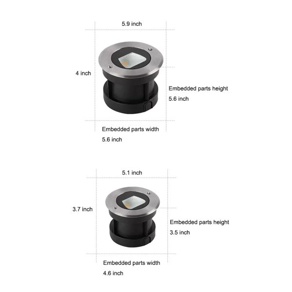 Ultra-thin Waterproof Recessed Step Lights LED Ground Lighting for Stairs, Decks (IP65, 110-240V, Warm White) - Image 6
