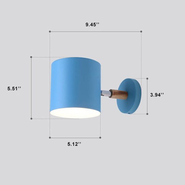 Nordic Macaron Cylinder Rotatable 1-Light Wall Sconce Lamps - Image 7