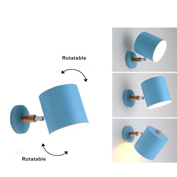 Nordic Macaron Cylinder Rotatable 1-Light Wall Sconce Lamps - Image 8