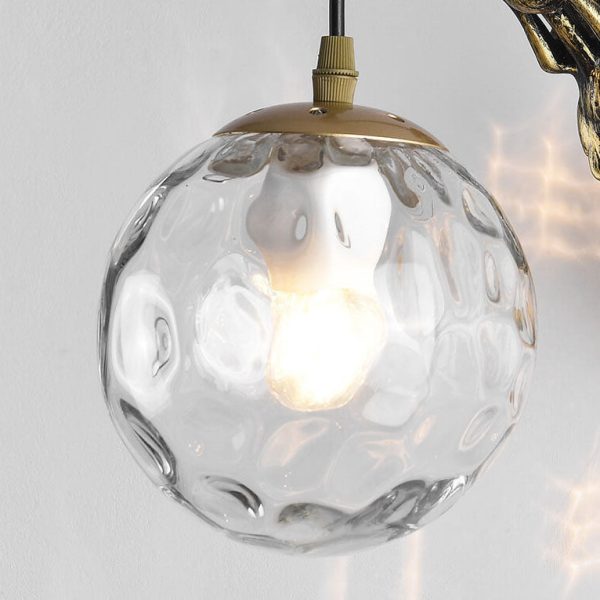 Vintage Rustic Mermaid Orb 1-Light Wall Sconce Lamp - Image 5