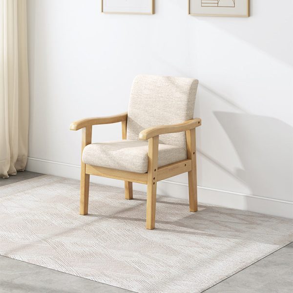Modern Simplicity Rubber Wood Cotton And Linen Fabric Sponge Square Accent Chair & Table Set For Living Room - Image 5