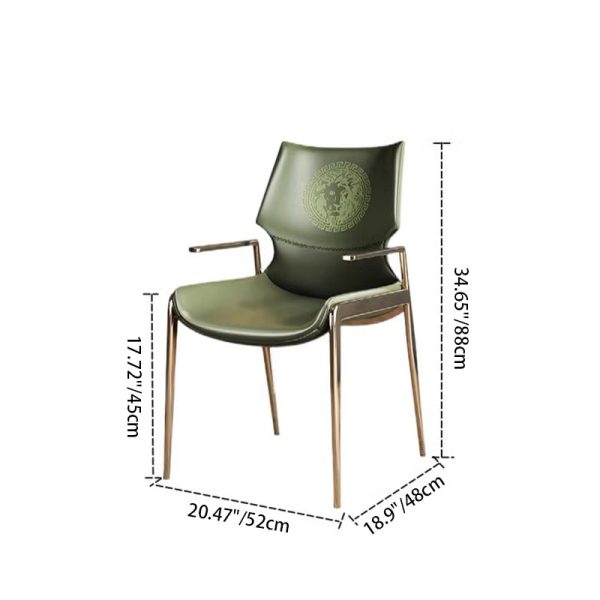 Modern Luxury Square Curved Surface PU Leather Stainless Steel Dining Chair Backrest Armrest For Dining Room - Image 4