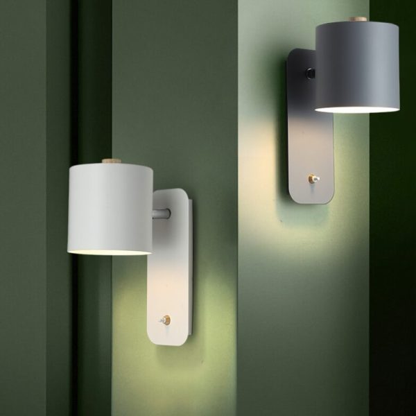 Nordic Macaron Cylinder Shape Rotatable 1-Light Sconce Wall Lamps - Image 3