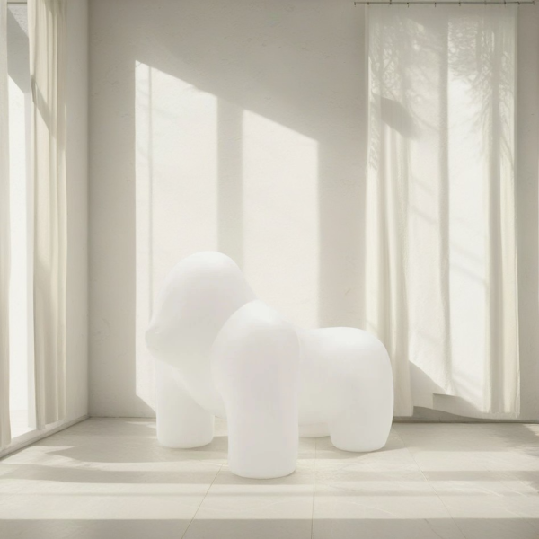Contemporary Scandinavian Kids PP Plastic Gorilla Leisure Chair Stool Backless For Living Room - Image 6