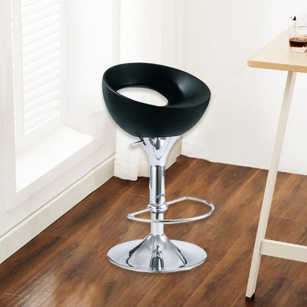 Modern Simplicity Iron ABS Round Bowl Hollowed Bar Stool Footrest Swivel For Kitchen - Image 9