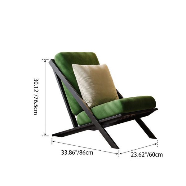 Contemporary Scandinavian Square Velvet Sponge Carbon Steel Recliner Backrest For Living Room - Image 6