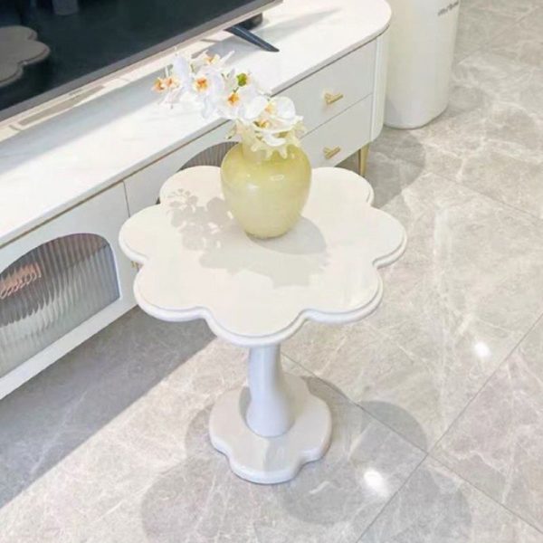 Contemporary Scandinavian Petal Flower Glass Stainless Steel End Table 1-Tier For Living Room - Image 20