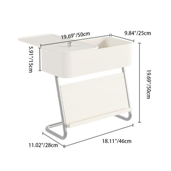 Modern Minimalist Rectangular Stainless Steel Carbon Steel Nightstand 1-Cabinet Swivel For Bedside - Image 6
