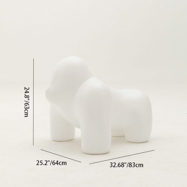Contemporary Scandinavian Kids PP Plastic Gorilla Leisure Chair Stool Backless For Living Room - Image 5