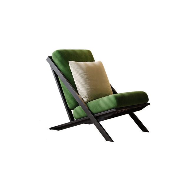Contemporary Scandinavian Square Velvet Sponge Carbon Steel Recliner Backrest For Living Room - Image 17
