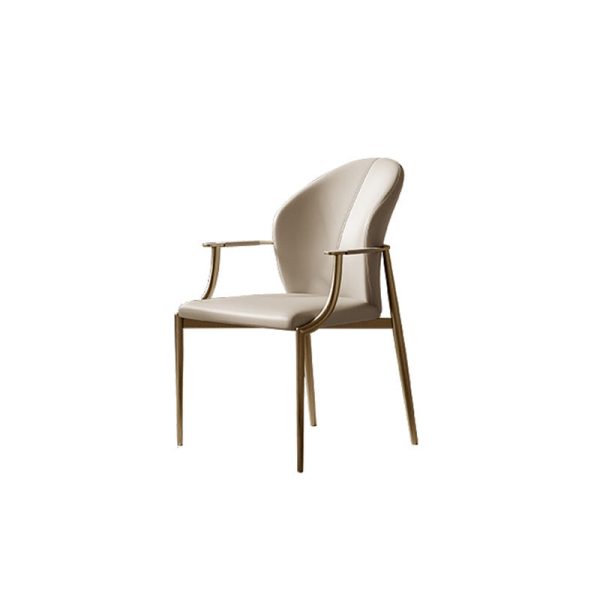 Modern Simplicity Microfiber Leather Stainless Steel Sponge Square Wraparound Dining Chair Backrest Armrest For Dining Room - Image 21