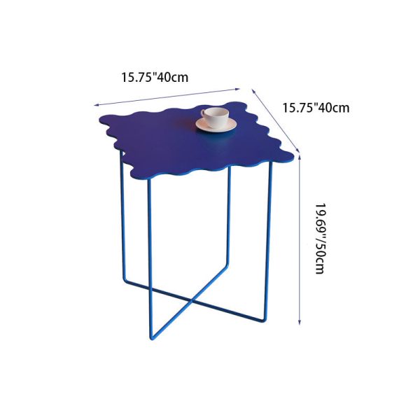 Modern Minimalist Round Square Rectangular Iron End Table 1-Tier For Living Room - Image 5