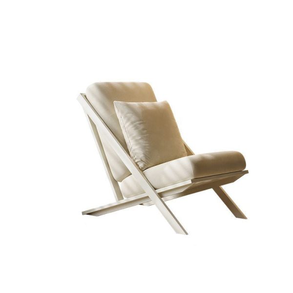 Contemporary Scandinavian Square Velvet Sponge Carbon Steel Recliner Backrest For Living Room - Image 18