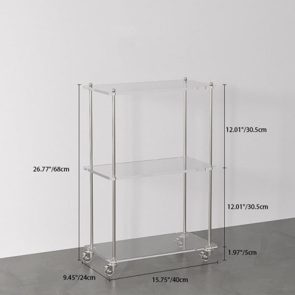 Contemporary Creative Rectangular Acrylic Steel Side Table 2/3-Tier For Living Room - Image 5