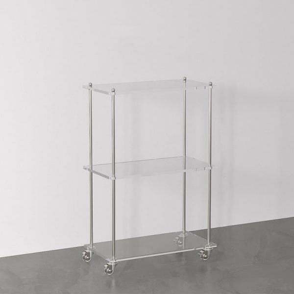 Contemporary Creative Rectangular Acrylic Steel Side Table 2/3-Tier For Living Room - Image 2