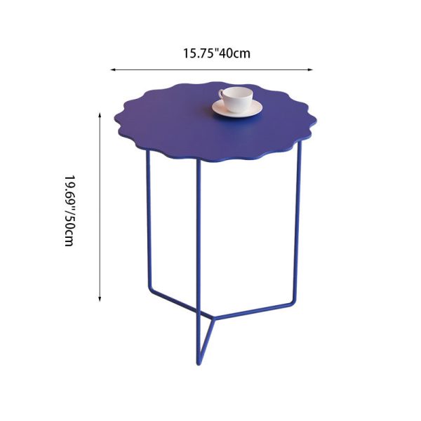 Modern Minimalist Round Square Rectangular Iron End Table 1-Tier For Living Room - Image 4
