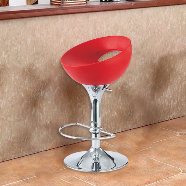 Modern Simplicity Iron ABS Round Bowl Hollowed Bar Stool Footrest Swivel For Kitchen - Image 8