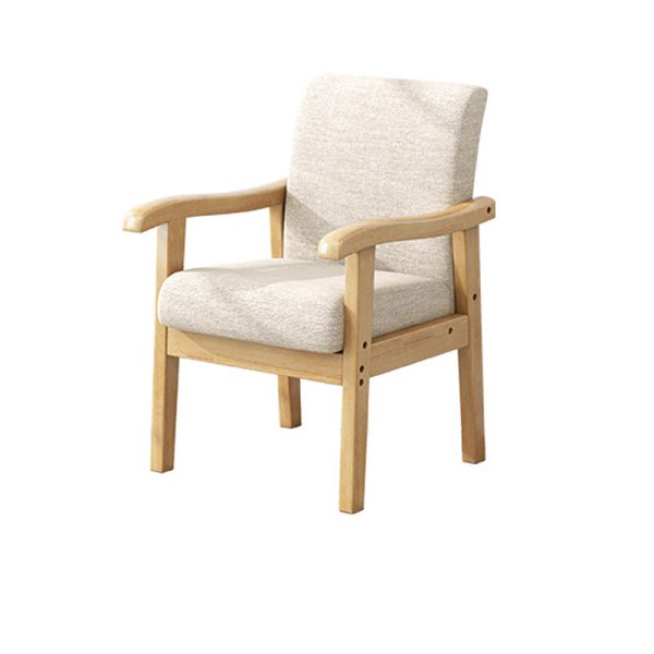 Modern Simplicity Rubber Wood Cotton And Linen Fabric Sponge Square Accent Chair & Table Set For Living Room - Image 27