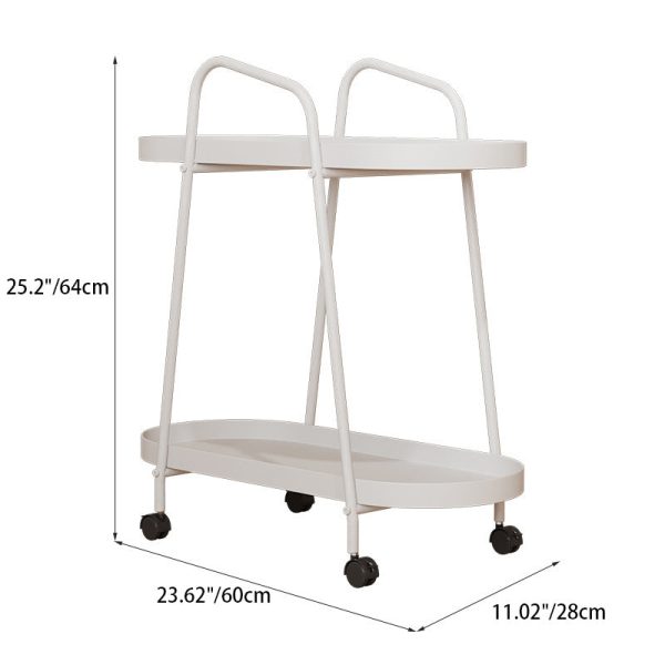 Modern Minimalist Long Oval Iron Removable End Table 2-Tier For Living Room - Image 4