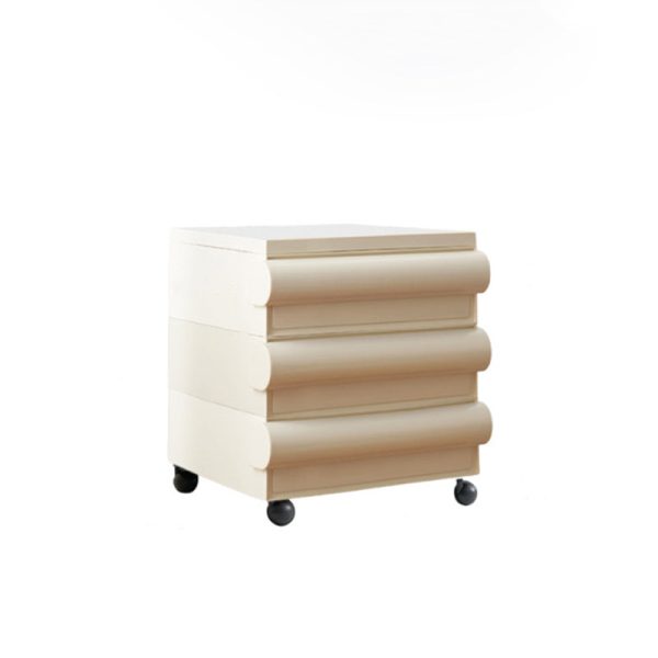 Contemporary Scandinavian Rectangular Cubic Rounded Handle ABS Nightstand 2/3/4 Drawer Movable For Bedroom - Image 29