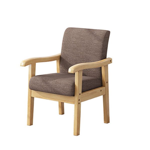 Modern Simplicity Rubber Wood Cotton And Linen Fabric Sponge Square Accent Chair & Table Set For Living Room - Image 30