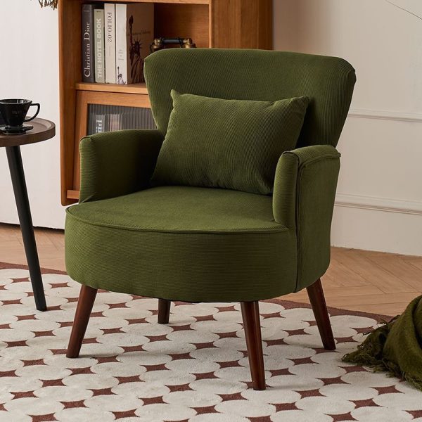 Modern Minimalist Square Trapezoidal Velvet Solid Wood Accent Chair Backrest Arm For Living Room - Image 8