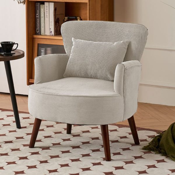 Modern Minimalist Square Trapezoidal Velvet Solid Wood Accent Chair Backrest Arm For Living Room - Image 10