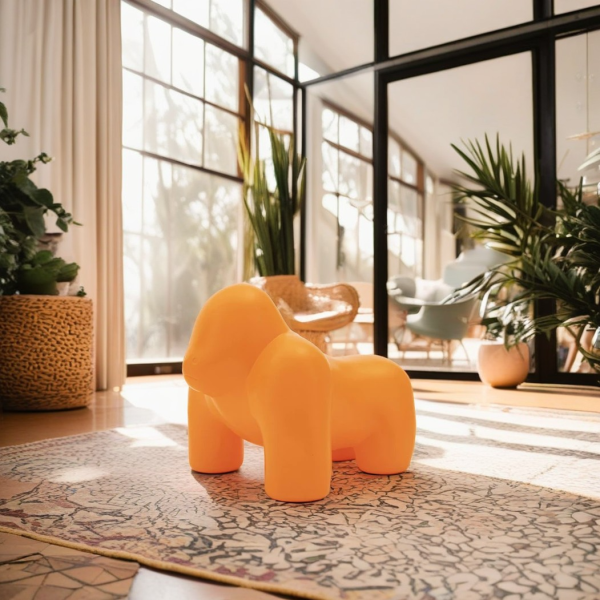 Contemporary Scandinavian Kids PP Plastic Gorilla Leisure Chair Stool Backless For Living Room - Image 3