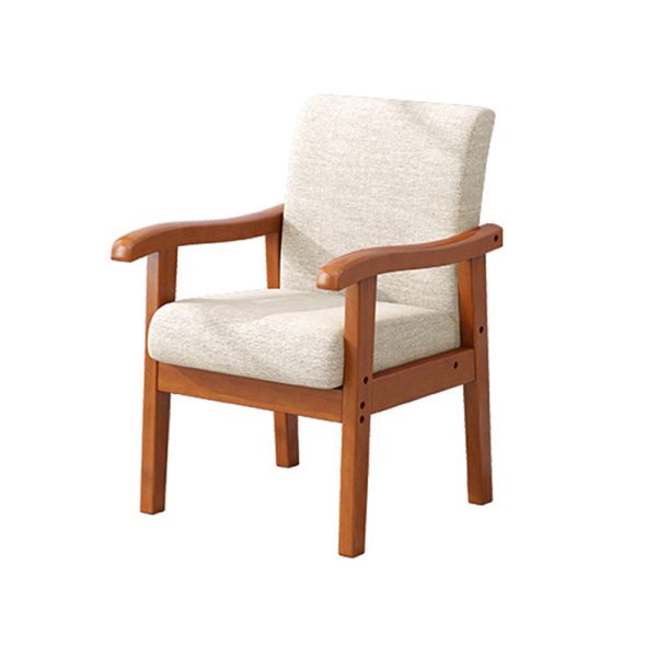 Modern Simplicity Rubber Wood Cotton And Linen Fabric Sponge Square Accent Chair & Table Set For Living Room - Image 31