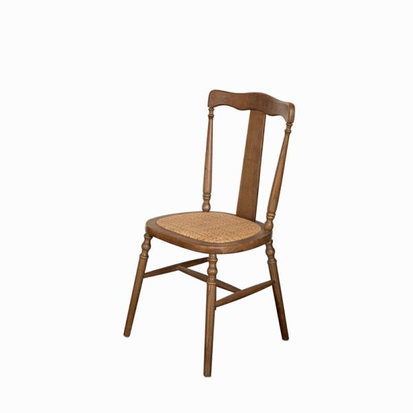 Traditional Vintage Scallop Shape Solid Wood Frame Dining Chair Slat Back Footrest For Dining Room - Image 21