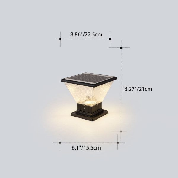 Modern Simplicity Solar Square Round Aluminum Acrylic LED Post Head Light For Garden - Image 4