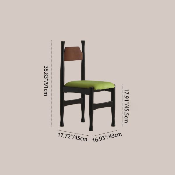 Traditional Vintage Wood Curved Frame Velvet Dining Chair Backrest For Dining Room - Image 4