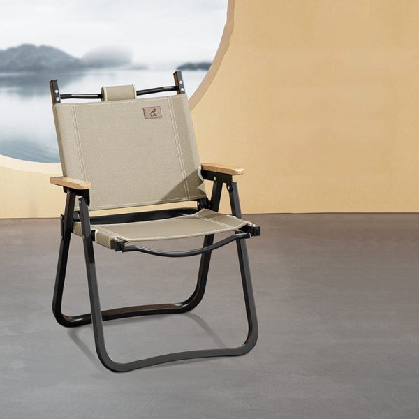 Contemporary Scandinavian Square Frame Alloy Wood Oxford Cloth Patio Dining Chair Foldable Backrest For Outdoor - Image 13