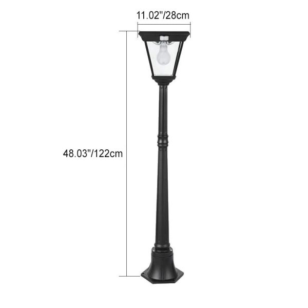 Traditional Chinese Solar Waterproof Aluminum Alloy Glass Cylinder LED Landscape Lighting Outdoor Light For Garden - Image 3