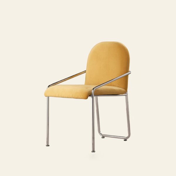 Contemporary Nordic Square Velvet Stainless Steel Chair Backrest Armrest For Living Room - Image 14