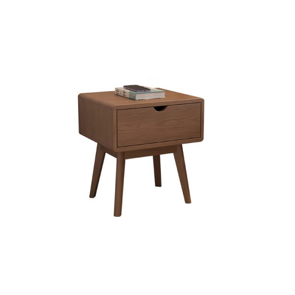 Modern Simplicity Square Cubic Rectangular Rubber Wood Nightstand 1/2 Drawer For Bedside - Image 28