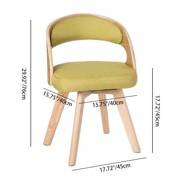 Modern Minimalist Square Fabric Wood Dining Chair Backrest For Dining Room - Image 4