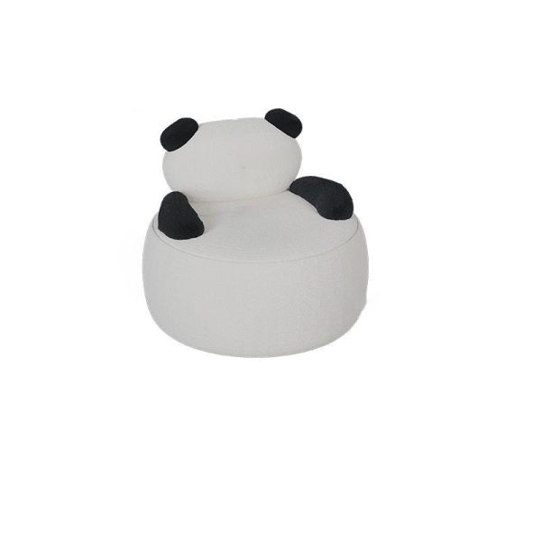 Contemporary Creative Bear Round Cushion Lambswool Solid Wood Accent Chair Backrest Armrest For Living Room - Image 18