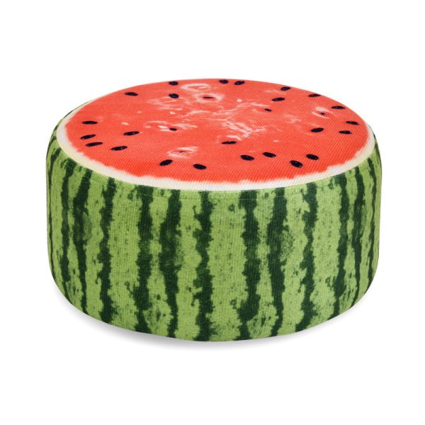 Contemporary Creative Fruit Pattern Round Fabric Pouf Footstool For Living Room - Image 9