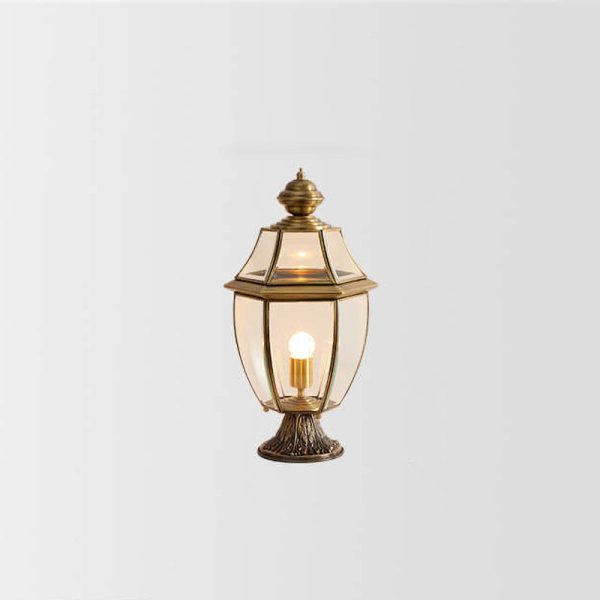 European Luxury All Copper Clear Glass Lantern Post 1/3 Light Waterproof Patio Landscape Light - Image 13