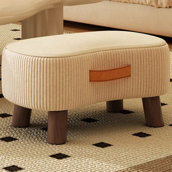 Contemporary Creative Round Velvet Upholstered Portable Footstool Low Stool For Living Room - Image 13