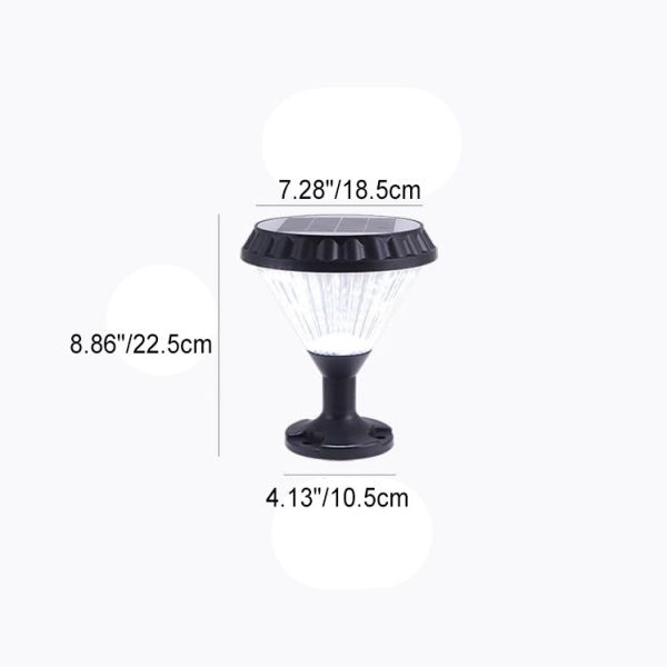 Modern Black Solar Die-Cast Aluminum Glass Outdoor Patio Waterproof Column Head Light - Image 9