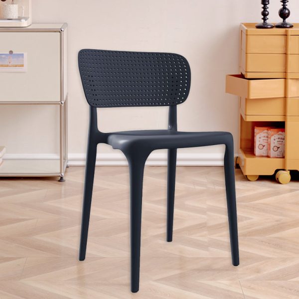 Contemporary Creative Rectangular Plastic Chair Backrest Armless For Living Room - Image 3
