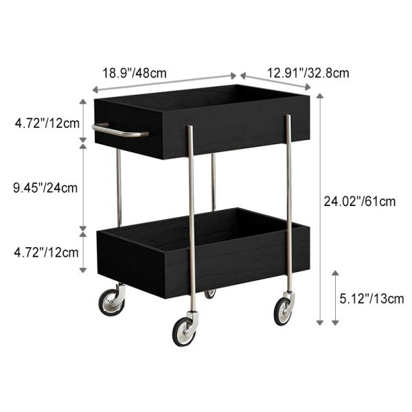 Modern Eclectic Rectangular Stainless Steel End Table 2-Tier For Living Room - Image 4