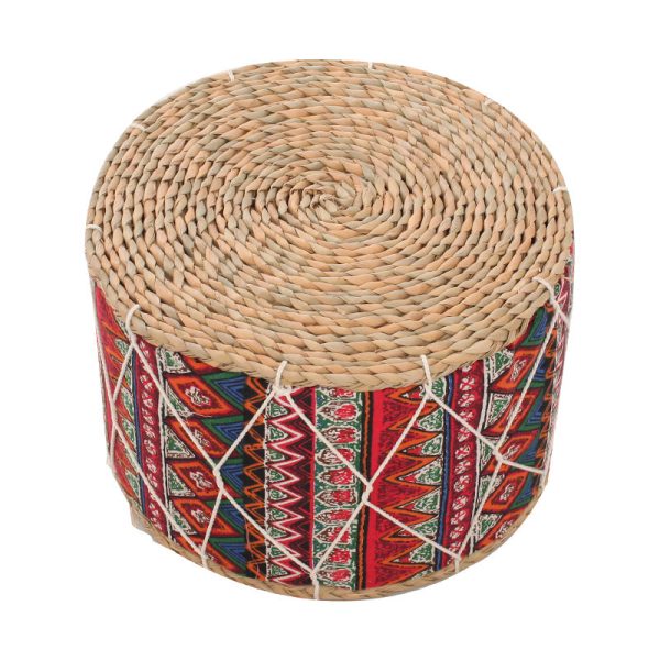 Contemporary Creative Round Cattail Fabric Low Stool For Living Room - Image 19