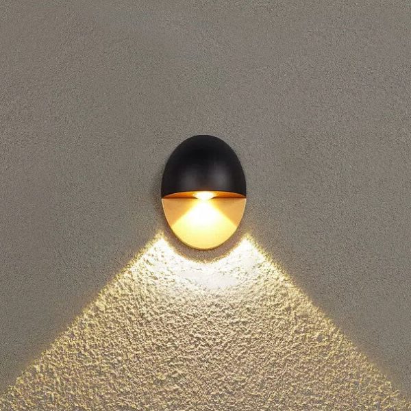 Modern Minimalist Oval Shape Aluminum Outdoor Waterproof LED Wall Sconce Lamp - Image 3