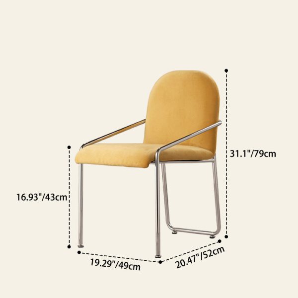 Contemporary Nordic Square Velvet Stainless Steel Chair Backrest Armrest For Living Room - Image 4