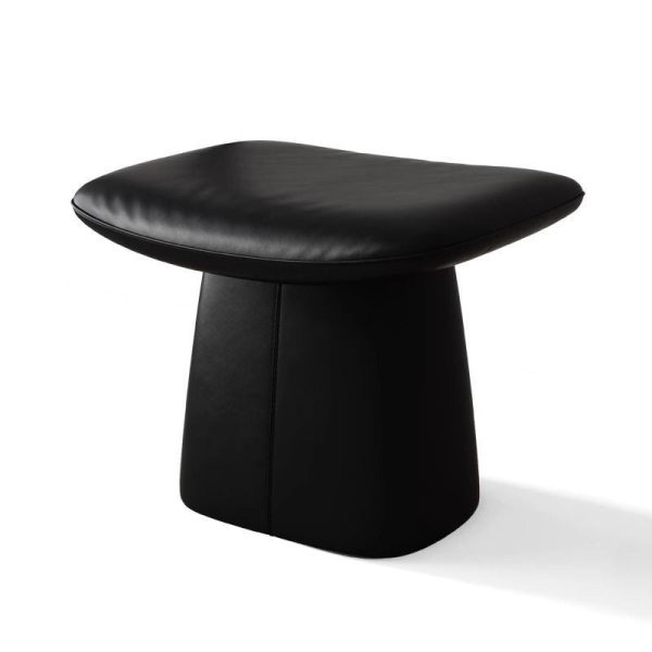 Modern Minimalist Square Microfiber Leather Solid Wood Vanity Stool Backless Armless For Bedroom - Image 15