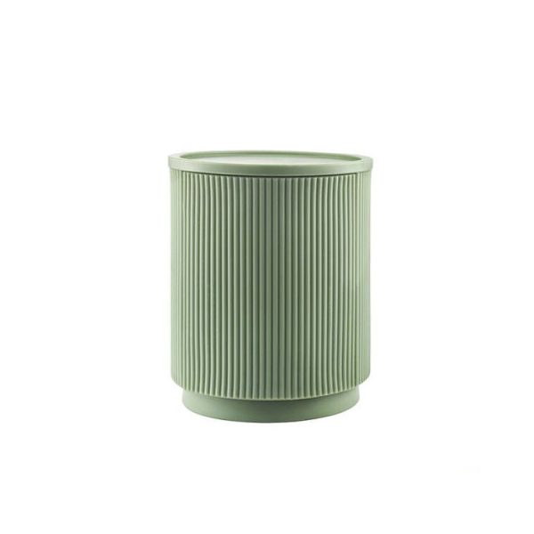 Modern Minimalist Cylinder PE Plastic Nightstand 2-Cabinet For Bedroom - Image 13